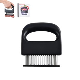 Moguxb Fleischzartmacher Fleischklopfer mit 48 Edelstahl Nadeln Schwarz Meat Tenderizer für Rindfleisch, Huhn und Schweinefleisch Spülmaschinenfest