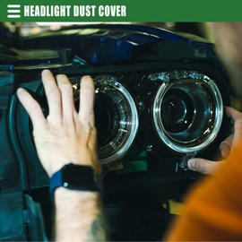 X AUTOHAUX Universal Car Headlight Dust Cover LED Headlight Dust Cap, 0.91''x3.82'', Rubber, Black