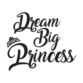 Nursery Dream Big Princess Girly Quote Motivational Quote Wall Decal Wall Art Sticker Designs Vinyl Stickers for Home House Walls Rooms Windows Bedroom Decoration Size (14x14 inch)