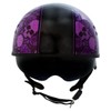 Milwaukee Leather Hot Leathers HLD1039 Gloss Black Purple Skull Bouquet