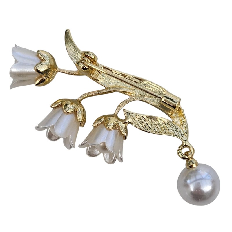 GFM® Lily Of The Valley Faux Pearls Brooch (BRCH-LOTV-2252)