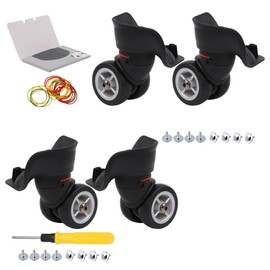 Bstinay 2 Pair 3.93 Inch Left Right Swivel Luggage Replacement Wheels W042 Travel Care Kit, Black
