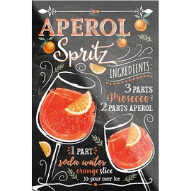 schilderkreis24 Cocktail Recipe Magnet Alcohol Spirits Decoration Fridge Magnet Humour Gift Idea Birthday Christmas 9 x 6 cm (Aperol)
