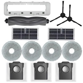 Replacement Accessories Kit Compatible with Dreame L10s Ultra Gen 2 / L10s Pro Ultra Heat, Includes 1 Rubber Brush Cover + 1 Rubber Brush + 2 Side Brush + 2 Filters + 4 Mop Pads + 3 Dust Bags