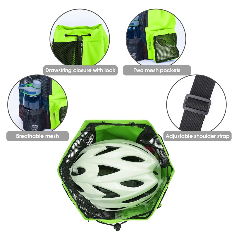 WANDF Swim Bag Mesh Drawstring Backpack with Wet Pocket for