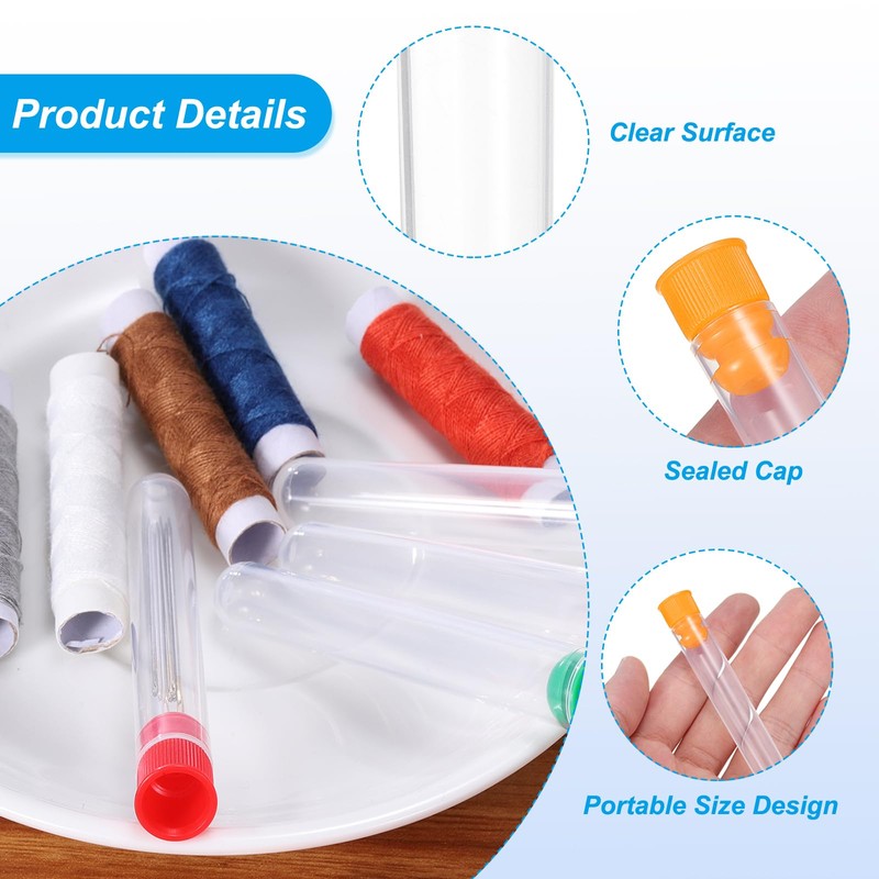 PATIKIL 4" Length Plastic Sewing Needle Storage Holder, 10 Pcs