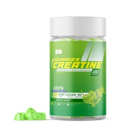 Limitless Pharma Pure Creatine Gummies | 5g Creatine Monohydrate | Increases Muscle Strength, Endurance & Performance | Low Sugar, GMO Free, Vegan | 60 Servings, 180 Gummies (Apple Twist)
