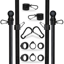 Pack of 2 - FFN 5’ Foot Premium Tangle-Free Carbon-Fiber Flag Poles - Each pole set with 2 adjustable Flag Rings - Ideal for Trucks, Vehicles, or SUVs – Fits 2x3FT, 3x5FT, and 4x6FT Flags – 5ft Poles Only (Flags Not Included)