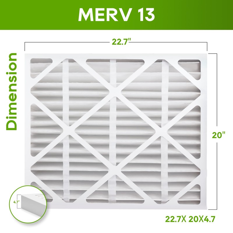 FLRQB5AH23M13 Expandable MERV 13 23"x20"x5" Compatible with FLRQB5AH23M13, Actual Size