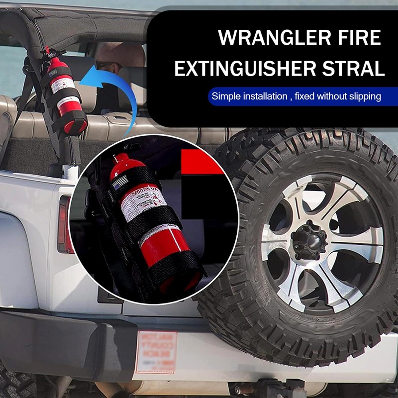 getfay Pack-1 Car Fire Extinguisher Fixing Strap, American Flag Decorated