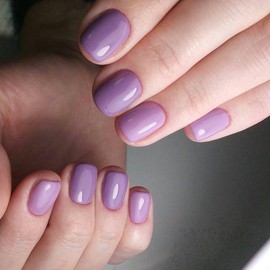 Press On Nails Short Stick on Nails Glue on Nails Fake Nails on 24PCs，Solid Dark Aurora Color False Nails Short Square Medium Shape (Purple, Short)