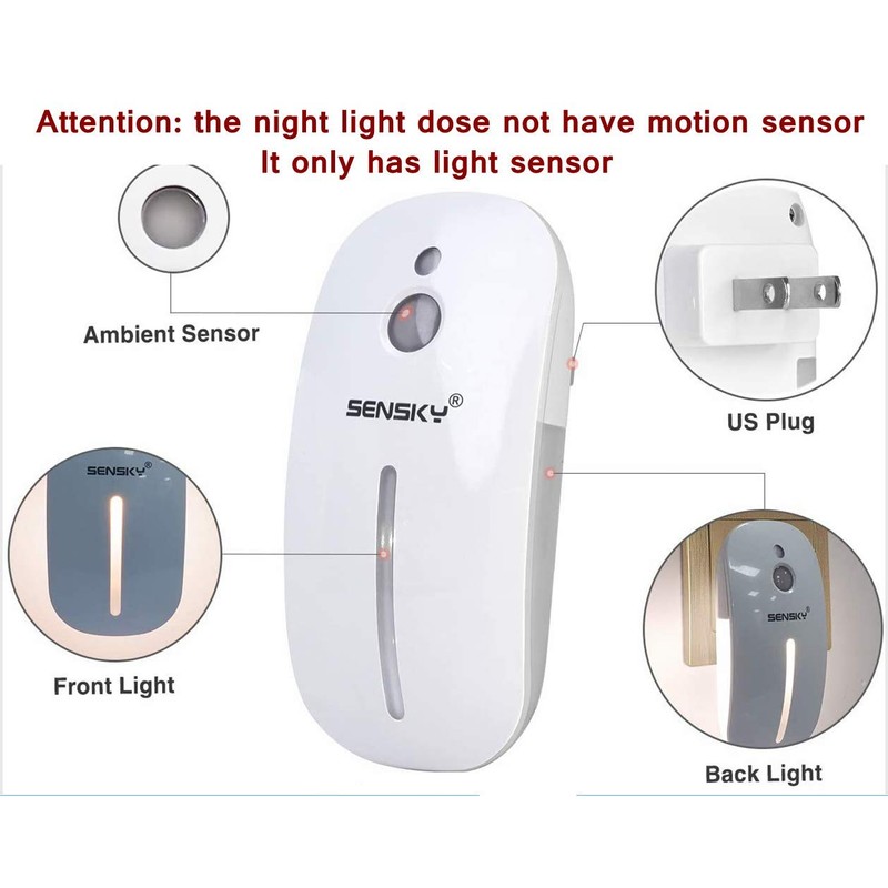 Sensky [2 Pack Plug in Night Light with Auto Dusk