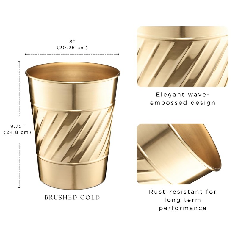 Monarch Abode Metal Bathroom Trash Can – Waste Basket for