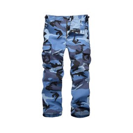 BACKBONE Pantalones de camuflaje para niños y niñas, azul, (Sky Blue Camo), Large