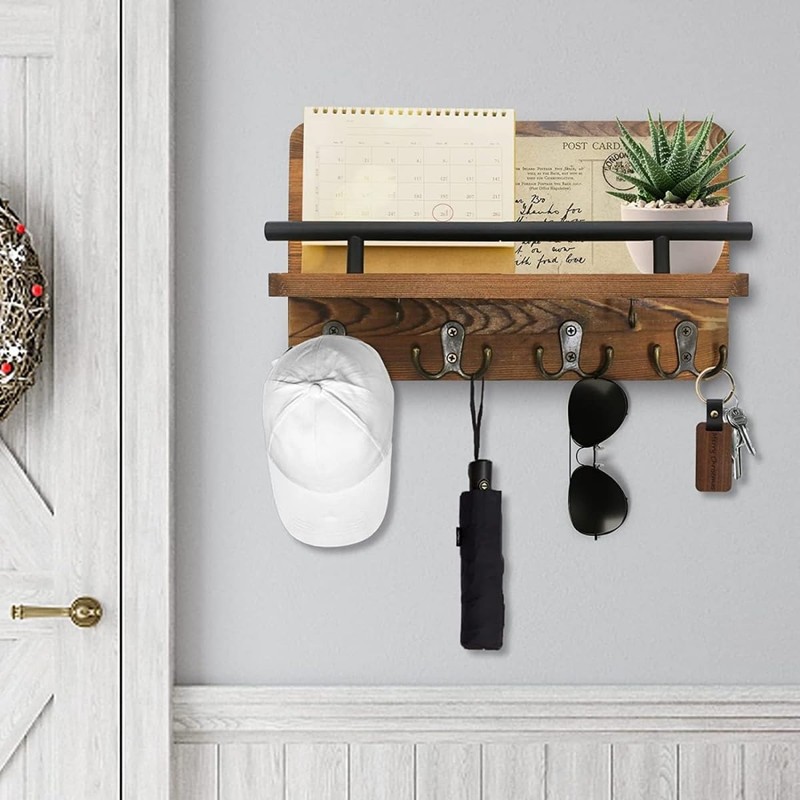 9SHOME Key Holder for Wall with 10 Key Hooks, Decorative
