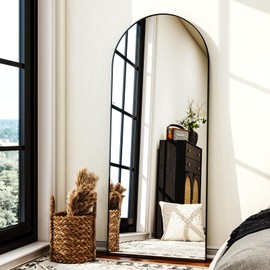 HARRITPURE Arch Floor & Full Length Mirrors - 68" x 24" Body Length Mirror Big Mirror for Bedroom Standing/Hanging/Leaning Wall-Mounted Black