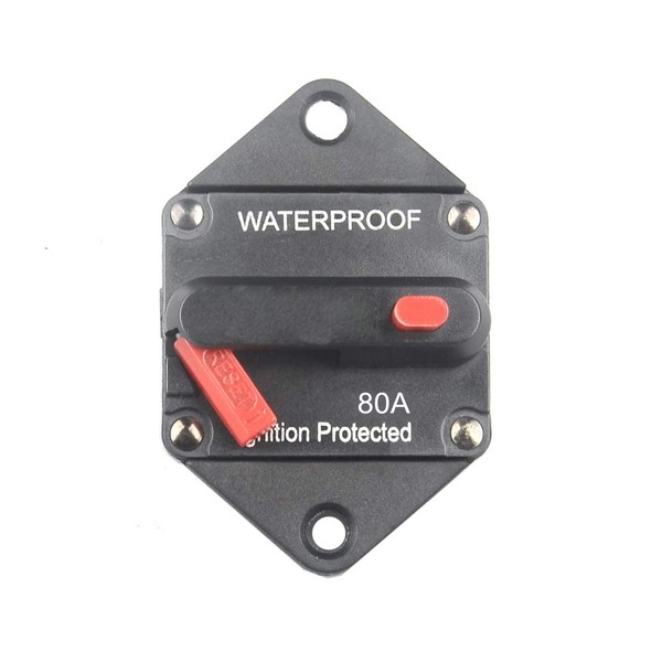 wohhom Hi-Amp 80Amp Circuit Breaker 12V-32V DC Waterproof, 10-300A Fuse