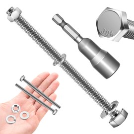 (12 Sets) 1/4-20 x 4 Hex Head Screws Bolts and Nuts Kit with 1/4-20 Bolt, 1/4-20 Nuts, Flat & Lock Washers, Fully Threaded, 1/4 20 Stainless Steel Bolts, Bright Finish by Marysino