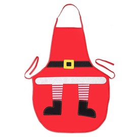 Uten Christmas Apron, Cooking Apron, Christmas Decoration with Pockets, Red, Waterproof, for Cooking, Crafts, BBQ, Party, 74 x 55 cm, A Style