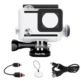 Suptig Wasserdichtes Gehäuse für GoPro Hero 4, Hero 3+, Hero3, Outdoor-Sport-Kamera für Unterwasser-Aufladung, wasserdicht bis 40 m.