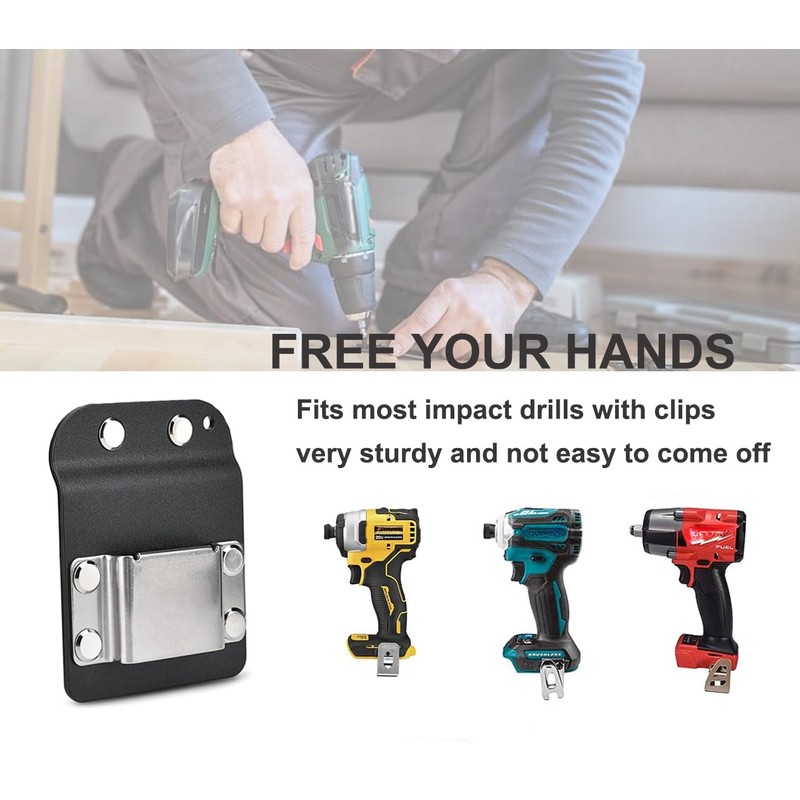 Kingson Drill Holder for Tool Belt, Quick-Release Clip, Fits Up