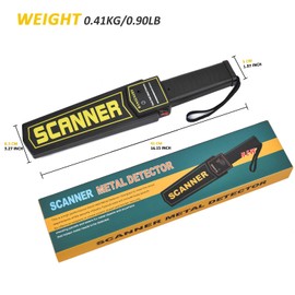 RANSENERS Metal Detector Wand,Security Wand,Handheld Metal Detector Wand Security Scanner,High-Sensitivity Security Wand Metal Detector, Detects Weapons Knivers Screw (High Sensitivity, Black)