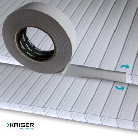 KAISER plastic® Anti-dust tape für Stegplatten und Hohlkammerplatten | 38 mm breit | Länge 33 m | das perfekte Kantenabschlussband