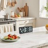Silent Digital Wall Clock, with Large LED Temperature Display, Portable