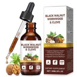 Wormwood, Black Walnut and Clove Herb Drops, Black Walnut, Wormwood, Cloves, 20-in-1 Liquid Drops, Supports the Immune System, Supports Digestive Health 60 ml