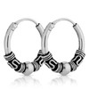 NKlaus 2644 Pair of Bali Hoop Earrings 12 mm 925