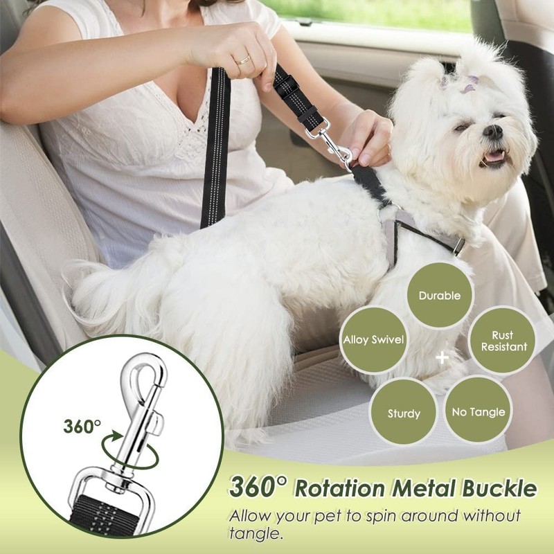 Lukovee Dog Seat Belt for Car, Adjustable Dog Car Harness
