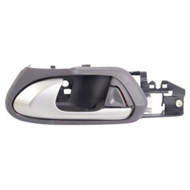 TRQ Left Interior Door Handle Gray Housing with Silver Lever Drivers Side Compatible with 2006-2011 Honda Civic