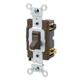 Leviton 15-Amp 120/277-Volt, Toggle Framed 4-Way AC Switch, 54504-2, Tan Brown