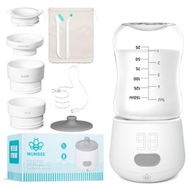 MUMBEE Portable Bottle Warmer for Travel with Fast 4 Heat Settings & Burn Protection, Leak-Proof & Safe Rechargeable Baby Bottle Warmer for Breastmilk, Formula or Water