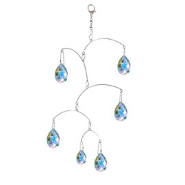 DIY Crystal Sun Catcher Wind Chime, Hanging Prisms Rainbow Maker Suncatcher for Home and Garden Decoration (FL-50AB-6WG)
