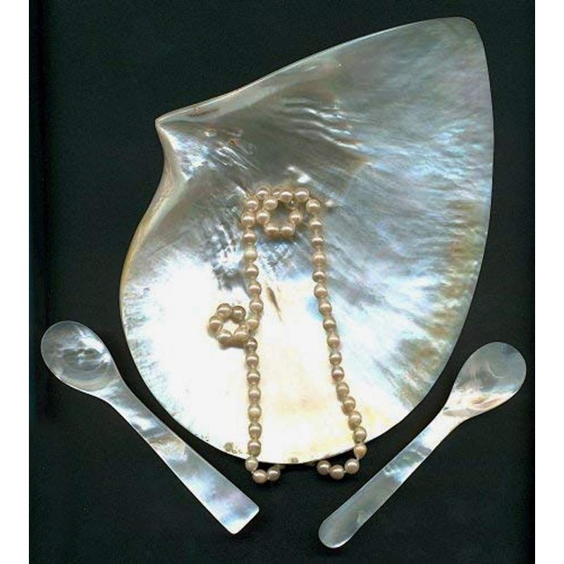 Eierlöffel Perlmutt rund L 11 cm