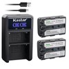 Kastar 2-Pack NP-FM50/FM55Battery and LED2 USB Charger Compatible with Sony