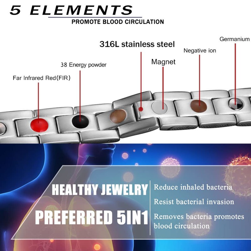 38 Titanium Magnetic Lymph Detox Bracelet Fashion Health Bracelets For