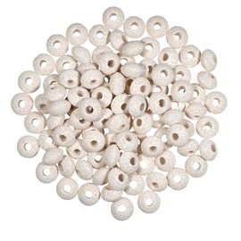 KYEYGWO Pack of 50 Lava Stone Rondelle Beads for Jewellery Making, Volcanic Rock, Large Hole Loose Beads Spacer, European Stone Beads, Healing Stone, Hair Beads for DIY Design and Bracelet, White