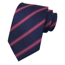 Corbatas de rayas para hombres y niños, diseño de representación de moda, tela formal, corbata de negocios, Rojo Navy, Talla única