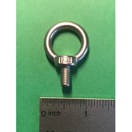 US Stainless 4 Pieces Stainless Steel 316 1/4" Lifting Eye Bolt 1/4" UNC Marine Grade Pitch of 20