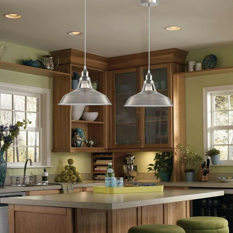 Satin Nickel Ceiling Pendant Light Adjustable Industrial Hanging Lamp Vintage