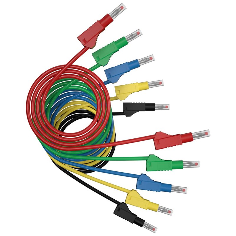 CZJZDZ 5pcs 4mm Retractable Banana Plug Stackable Test Leads Cable