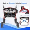 SUCCU Walkers for Seniors with Seat, 8" All-Terrain Rollator Walker,