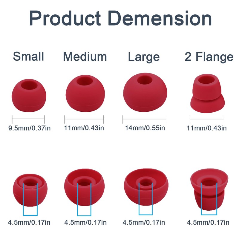 Replacement Eartips Compatible with Powerbeats 3 Powerbeats 2/1, 4 Pairs
