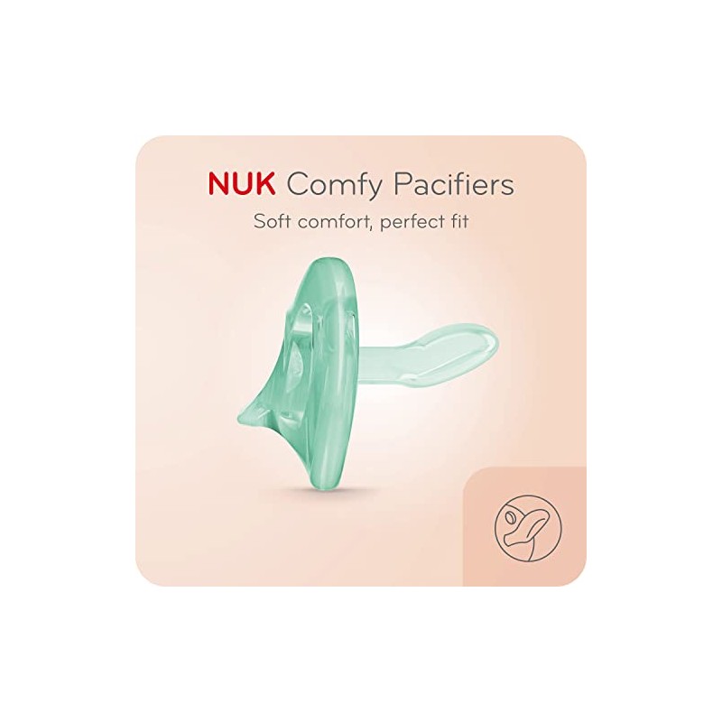 NUK - Chupetes de ortodoncia cómodos, 0-6 meses, paquete de