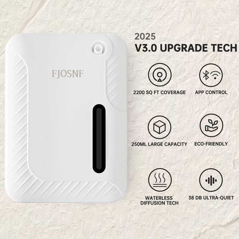 2026 Oil Diffuser Waterless 2200 Sq.Ft, Bluetooth&WiFi APP Control, 250ml