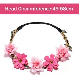 8 Pcs Flower Crown for Women Girls Flower Headbands Flower Girl Headpiece Bride Bridesmaid Wedding Headdress Boho Flower Head Bands Hair Wreath Accessories Tiara for Little Girls Baby Toddler