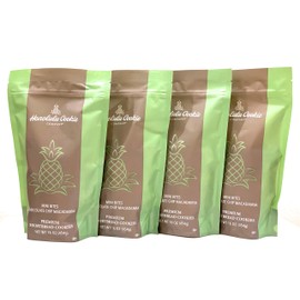 Honolulu Cookie Company Shortbread Cookies - 16 oz Mini Bites Chocolate Chip Macadamia, Hawaiian Cookies, Pineapple-shaped shortbread Cookies, Gourmet Snacks for Families, Cookie Gift Set (4 Packs)