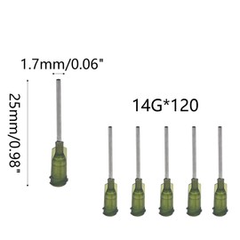 PDETVEO 120PCS 14G Industrial Dispensing Needles, 1 Inch Precision Blunt Tips for Adhesive, Ink and Oil Application (Green)